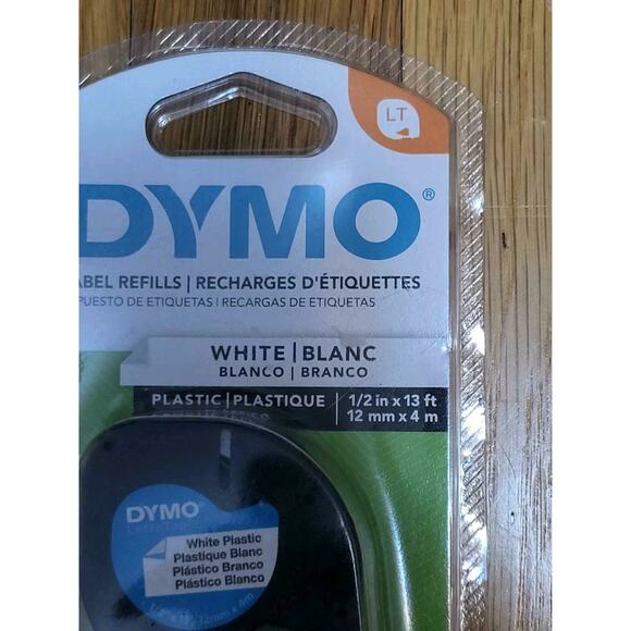 Dymo 91331 Black Print on White Plastic Lable Marker Tape 156 L x 1/2 W in. - Picture 3 of 5